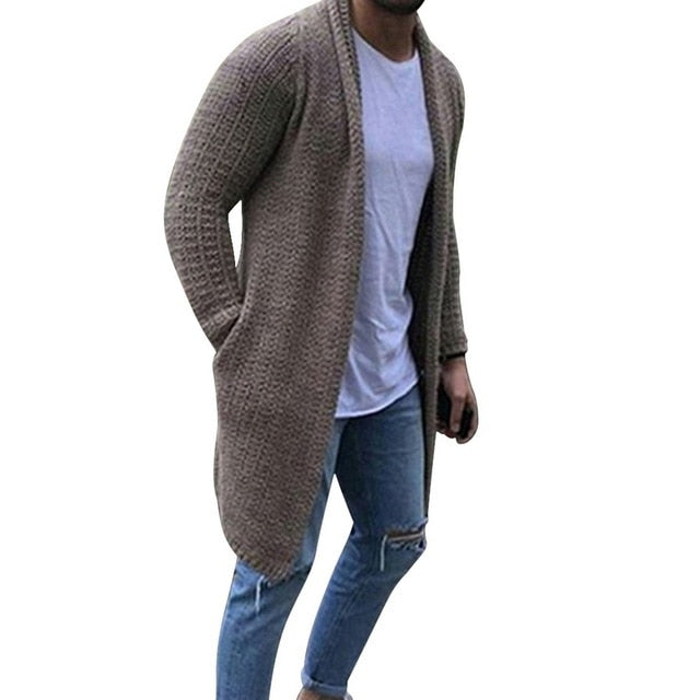Men Cardigan Sweater Men Long Sleeve Solid Sweater Coat Winter Autumn Slim Fit Overcoats Cardigans Knitwears Knitted Streetwears