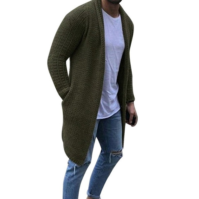 Men Cardigan Sweater Men Long Sleeve Solid Sweater Coat Winter Autumn Slim Fit Overcoats Cardigans Knitwears Knitted Streetwears