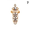 Fashion Jewelry Bowknot Nail Ring Charm Crown Flower Crystal Finger Nail Rings For Women Lady Rhinestone Fingernail Protective
