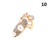 Fashion Jewelry Bowknot Nail Ring Charm Crown Flower Crystal Finger Nail Rings For Women Lady Rhinestone Fingernail Protective