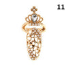 Fashion Jewelry Bowknot Nail Ring Charm Crown Flower Crystal Finger Nail Rings For Women Lady Rhinestone Fingernail Protective